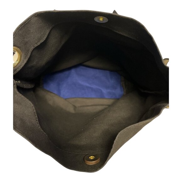 Le Marché de Whiterm Paris Black Canvas Shoulder Bag - Picture 4 of 4